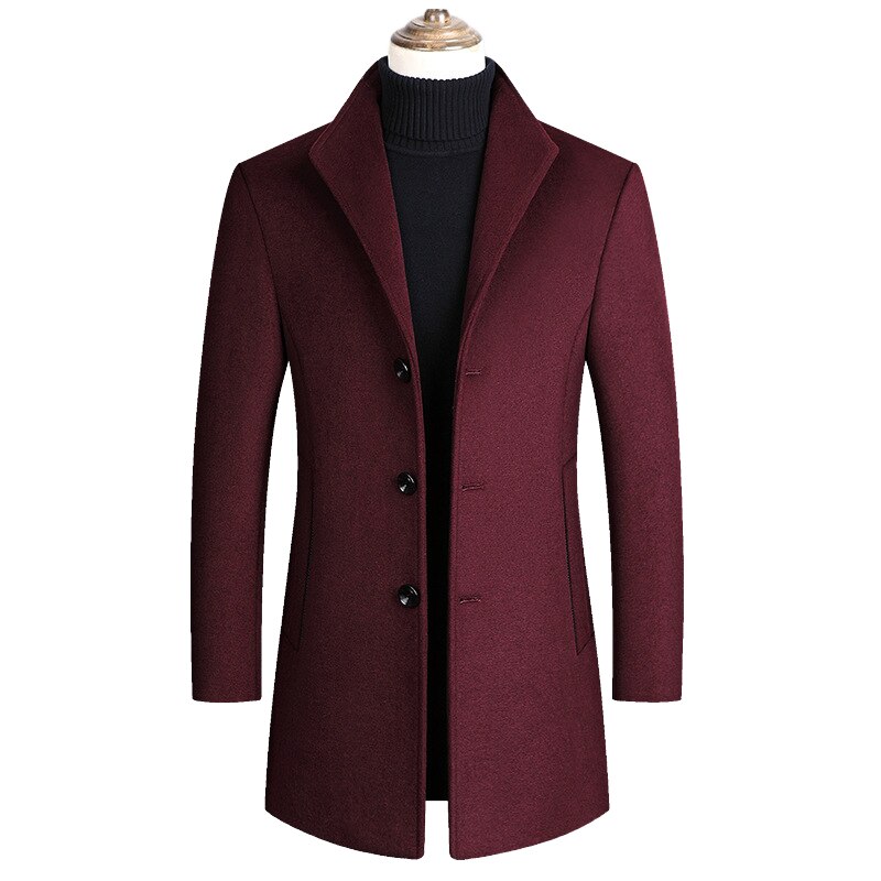 Men Wool Blends Coats Autumn Winter New Solid Color High Quality Men's Jacket Luxurious Brand Clothing