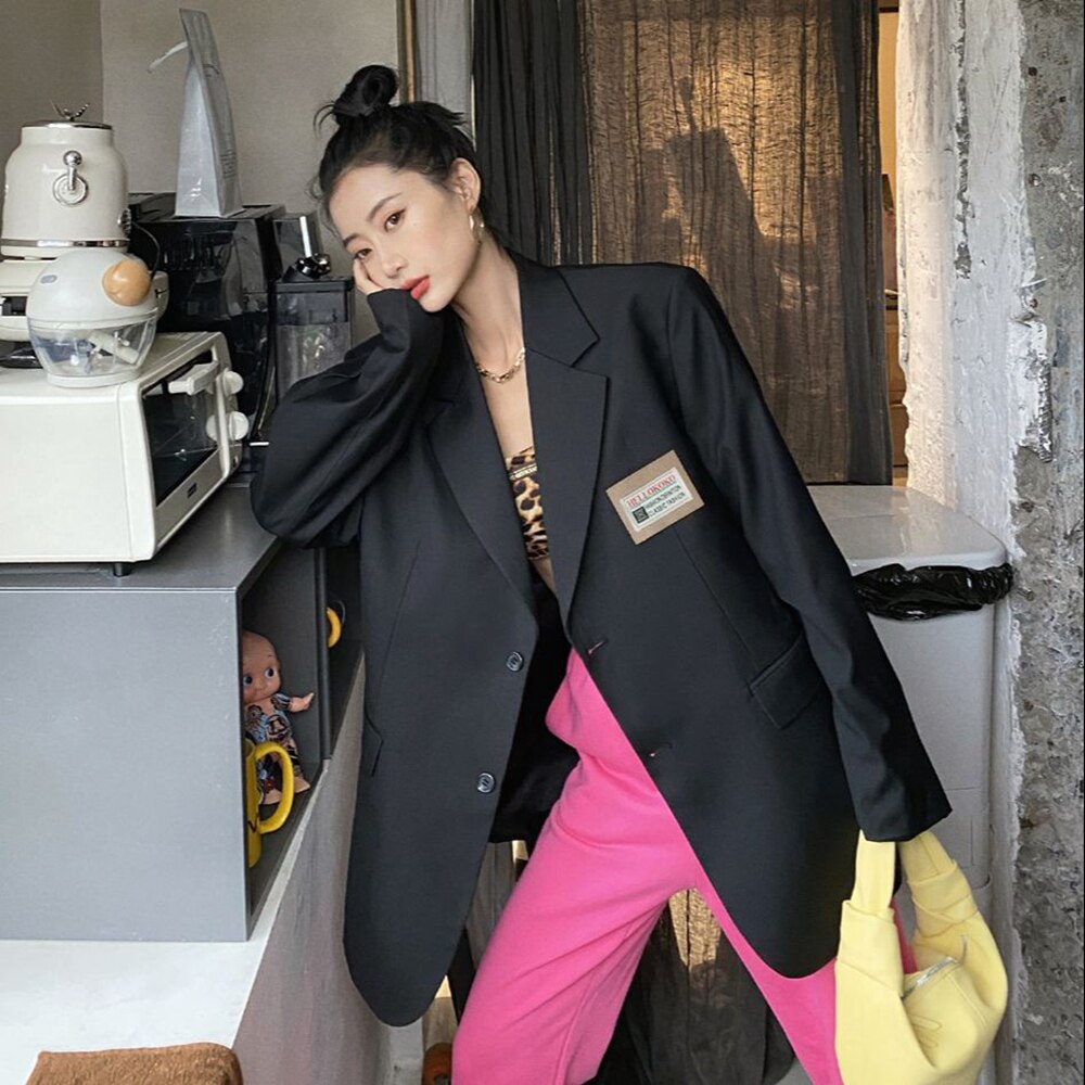 Blazers Women Fashion Casual High Quality 2022 Spring Autumn Single Breasted Jacket Korean Style Loose Jackets Work Wear Coat