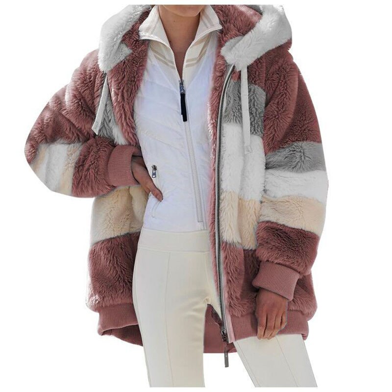 Winter Clothes Women Polar Fleece Wool Long Jackets Faux Fur Female Outerwear Lamb Clothing Loose Plush Casual Trench Coat