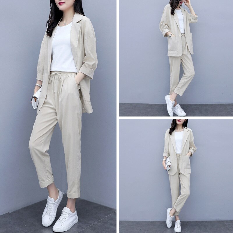 Two-piece Suit Jacket Women Summer Thin Section 2022 Casual