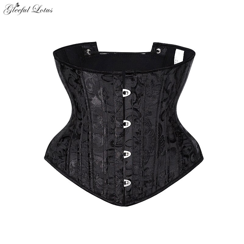 Underbust Corset Sexy Gothic Busiter Steel Boned Waist Trainer Short Torso Women Slimming Sheath Girdle Cincher Lace Up