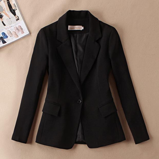 New 2022 Spring Women's Blazer Suit Jacket Coat Casual Solid Color Single Button Office Lady Femme