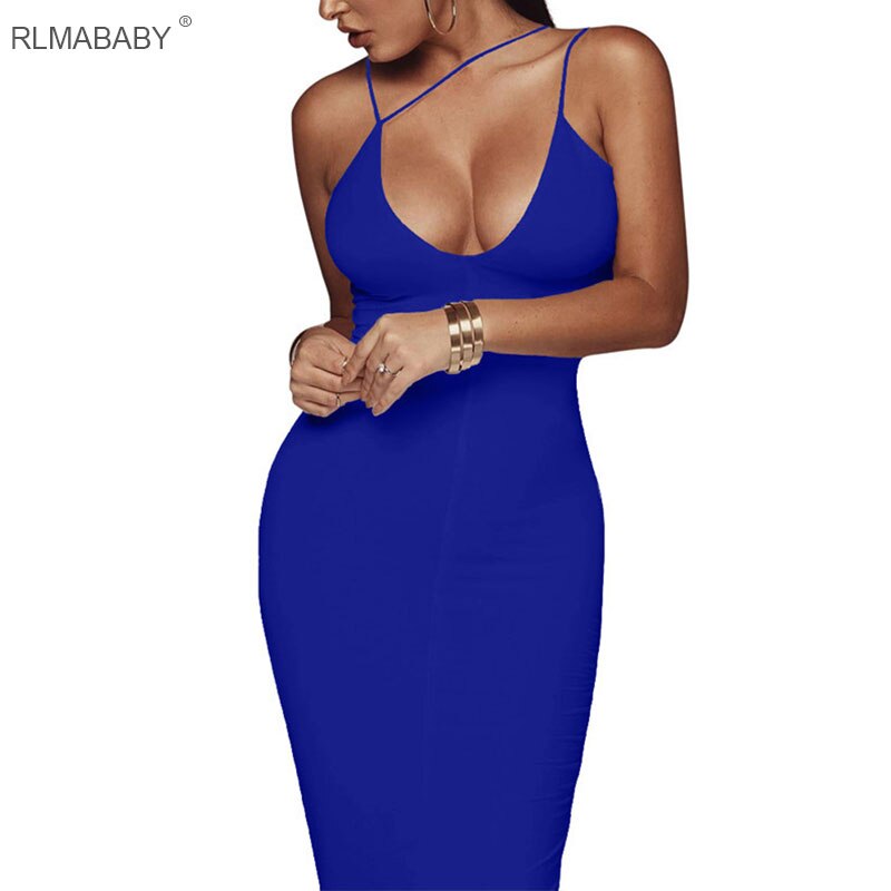 Sexy Night Club Backless Long Dress Women V Neck Sleeveless Spaghetti Strap Elegant Party Bodycon Evening