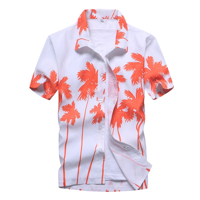 Brand Hawaiian Shirt Men Casual Shirts Summer Print Floral Loose Plus Size 4XL 5XL Camisa Masculina Hombre