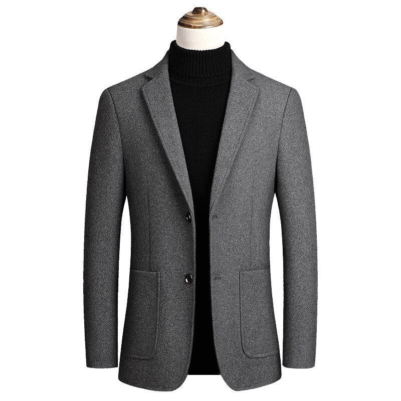 Men Jackets 2022 Autumn For Woolen Blends Jacket Solid Color Single Button Mens High Quality Coats