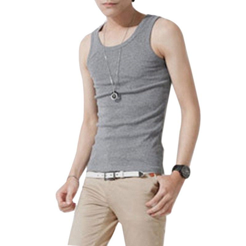 Muscle Sleeveless Tops New 2022 Popular Summer Solid Mens Tank Top Shirt Sportwear Breathable Fitness Vest Undershirts