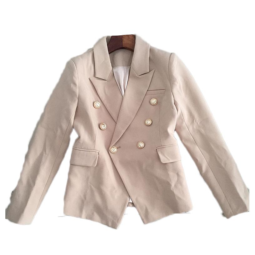 New Fashion 2022 Designer Blazer Jacket Women's Double Breasted Metal Lion Buttons Outer 7479