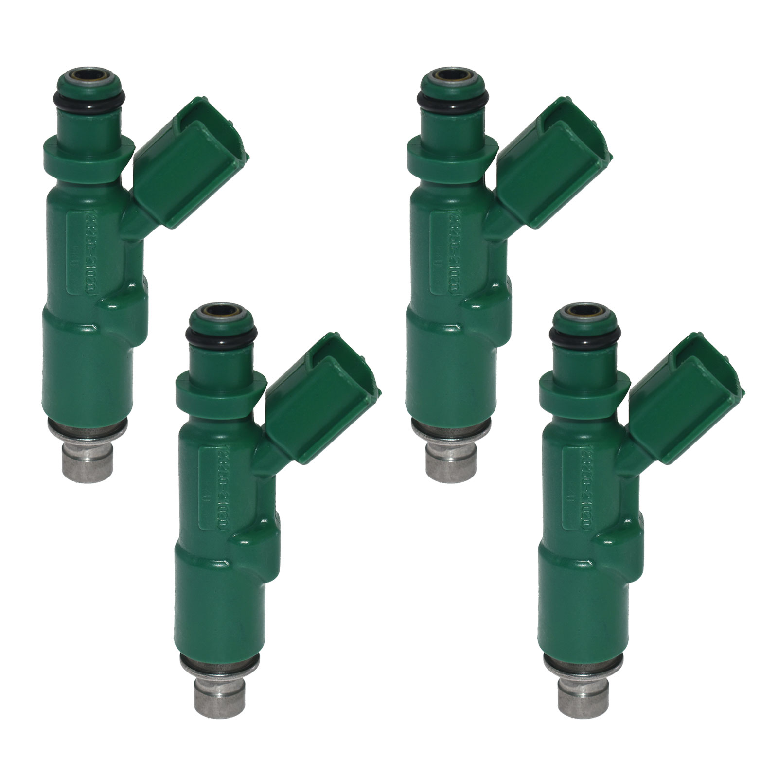 4Pcs Fuel Injectors Nozzles 12 Holes Engine for 2001-2009 Toyota Prius, 2000-2005 Toyota Echo, 2004-2006 Scion XB XA 842-12234 Green Color Fuel Injectors Kits 23250-21020P4