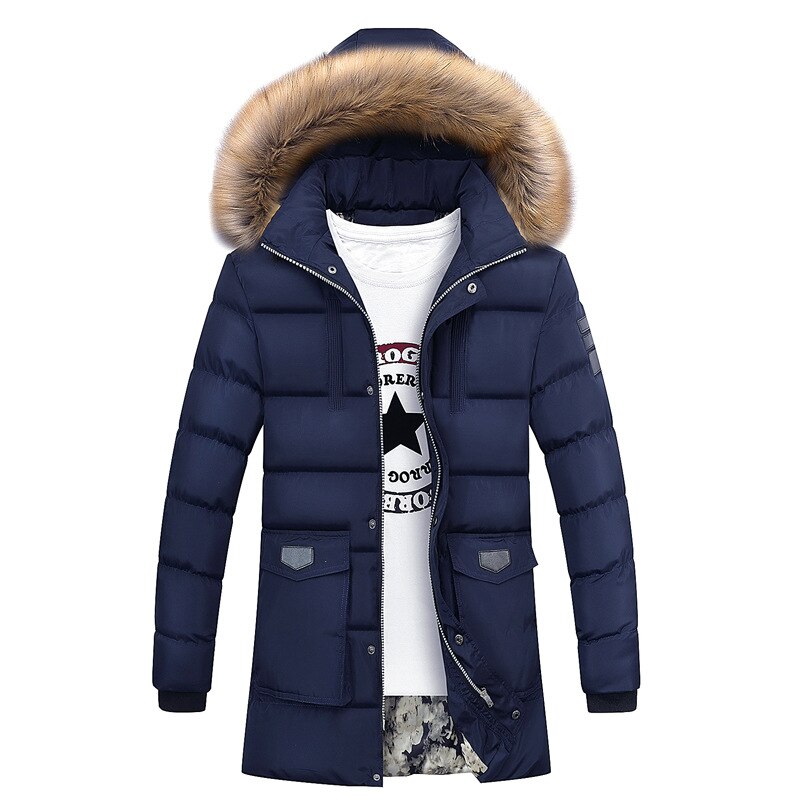 Men's Winter Fur Collar Down Parka Thick Warm Men Long Padded Jacket Puffer Hooded Coat Homme Chaquetas Hombre Plus Size 4XL