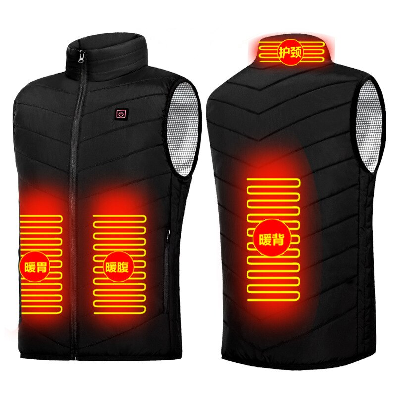 Areas Heated Vest Men Women USB Electric Infrared Heating Jacket Winter Outdoor Thermal Warmer Clothing Waistcoat S-6XL