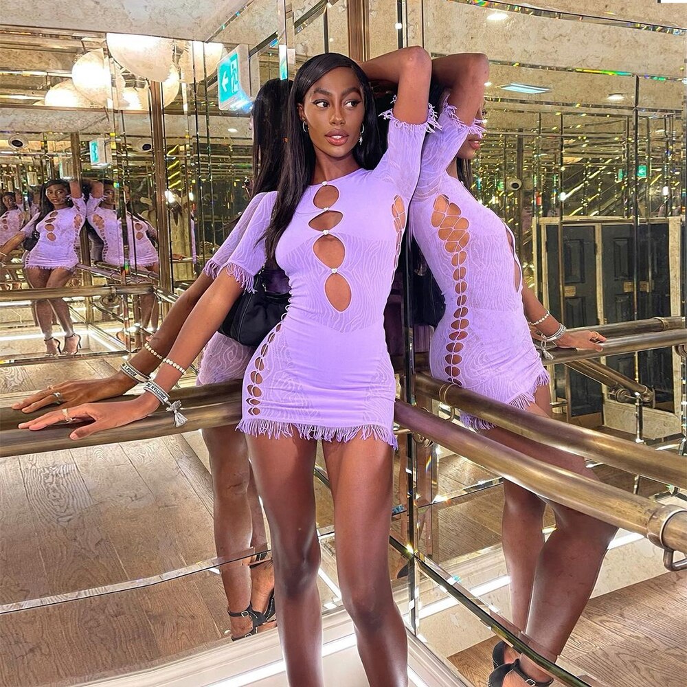 Sexy Cut Out Sheer Mesh See Through Women's Mini Dress For Beach Holiday Party Prom Night Bodycon Pencil Dresses