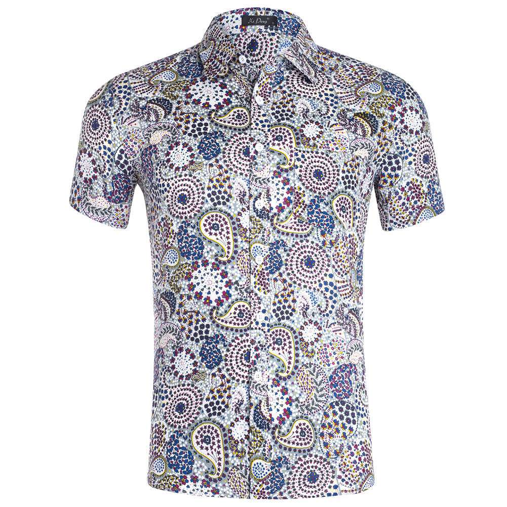 Fashion Fruit Floral Shirt Cotton Print Men's Short Sleeve Shirts Spring Summer Hawaiian Beach Lapel Casual Hemd 2022 New