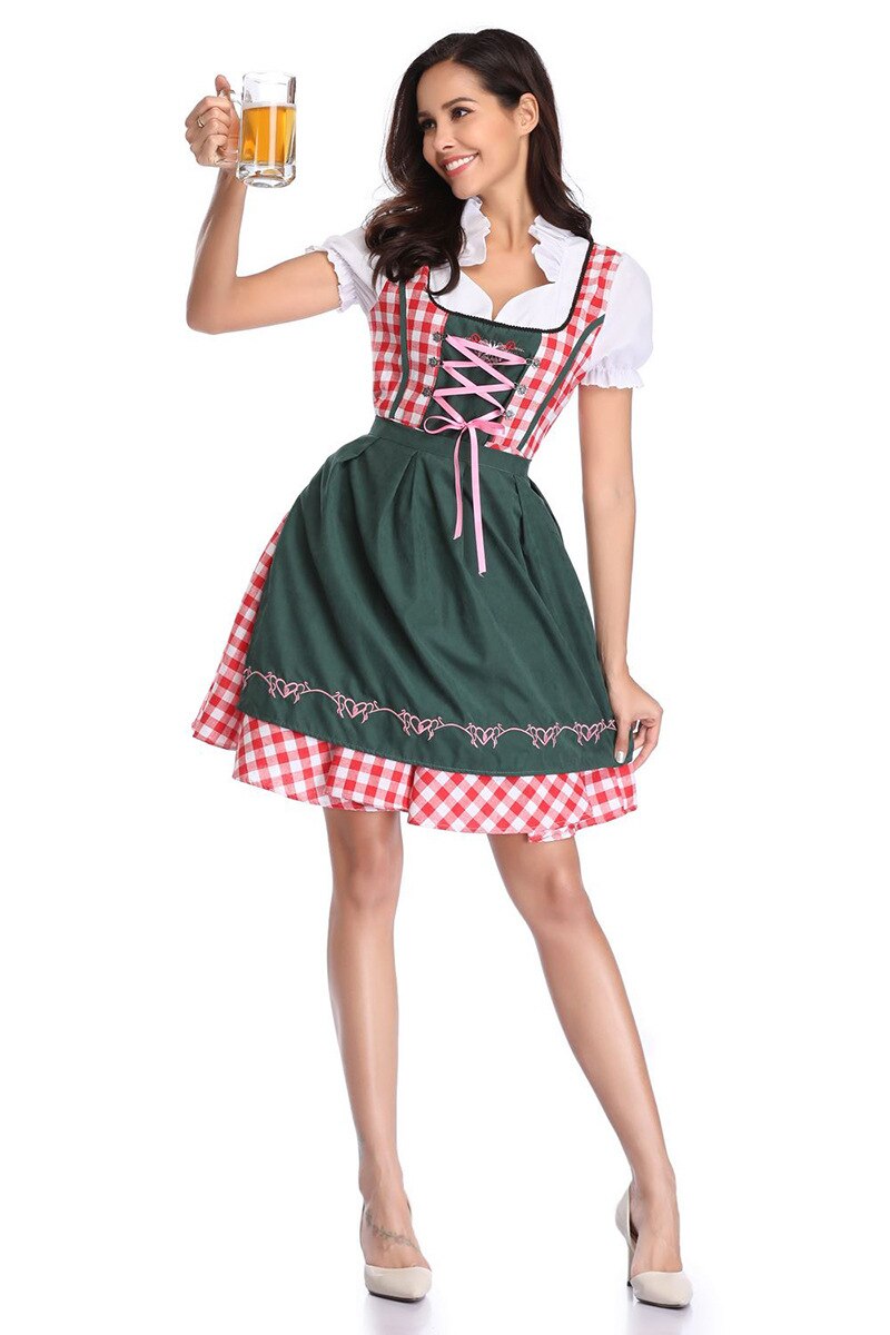 Oktoberfest Dress Women's German Dirndl Costumes For Bavarian Carnival Halloween