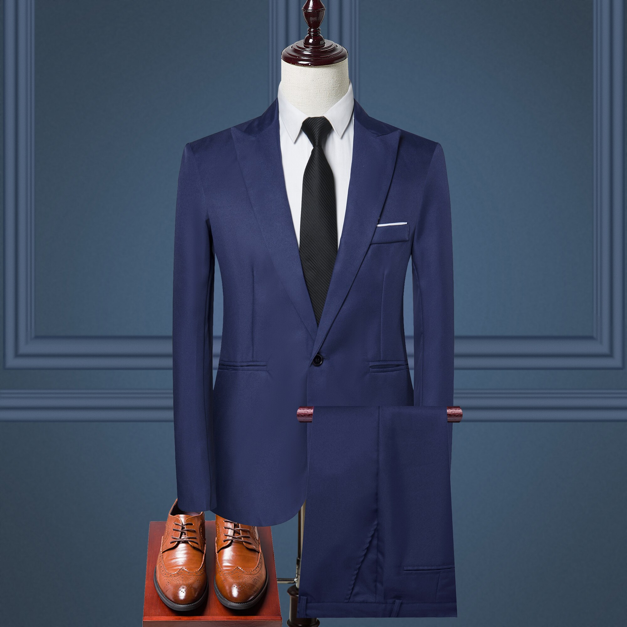 New Fashion Business Casual Korean Men's Suit + Suit, Two Pieces Set