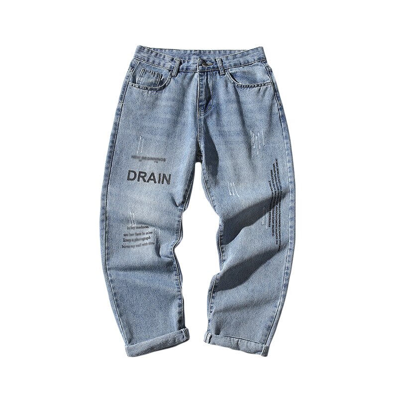 Summer Men Baggy Oversized Jeans Casual Pants Denim 2022 Mens Hip Hop Harem Vintage Women Straight Pant