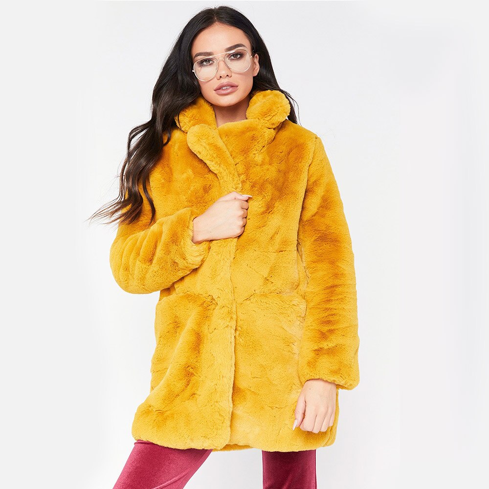 FaylisVow 3xl Plus Size Thick Fur Coat Women Winter Warm Loose Plush Teddy Fluffy Long Sleeve Faux Coats Woman Solid Jackets