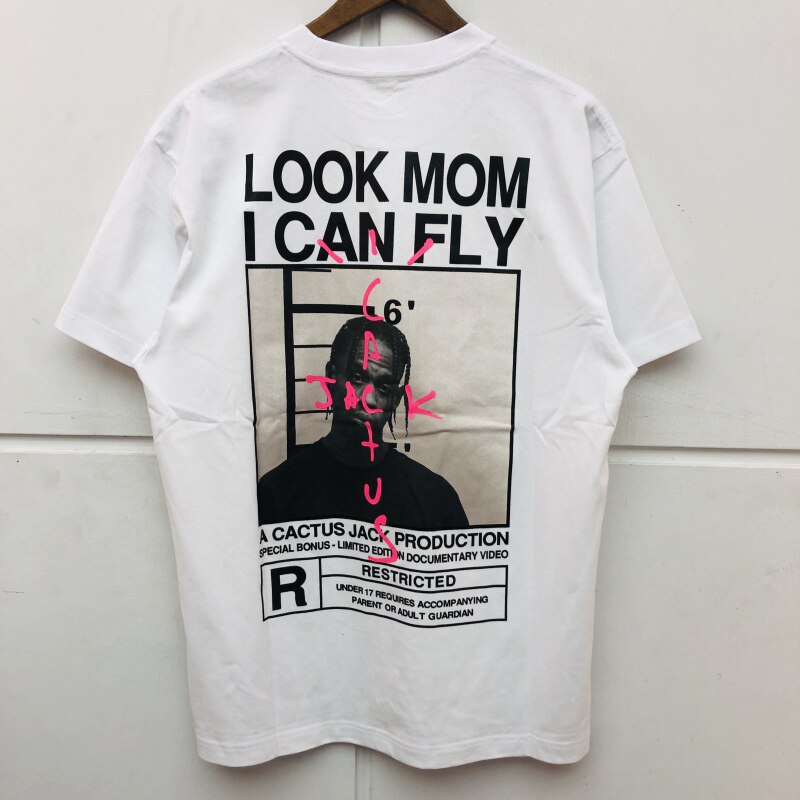 Oversized Cactus Jack Travis Scott Look Mom I Can Fly T Shirt Men Women Best Quality Tops Tee New