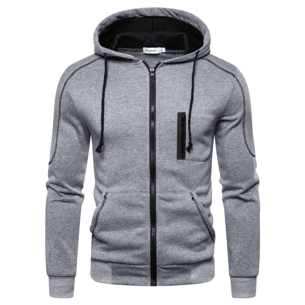 Men Sports Fashion Fleece Hoodies Casual Wear ZipperJacket Fall Sweatshirts Autumn Winter Coat Sportswear Mens Hoodie