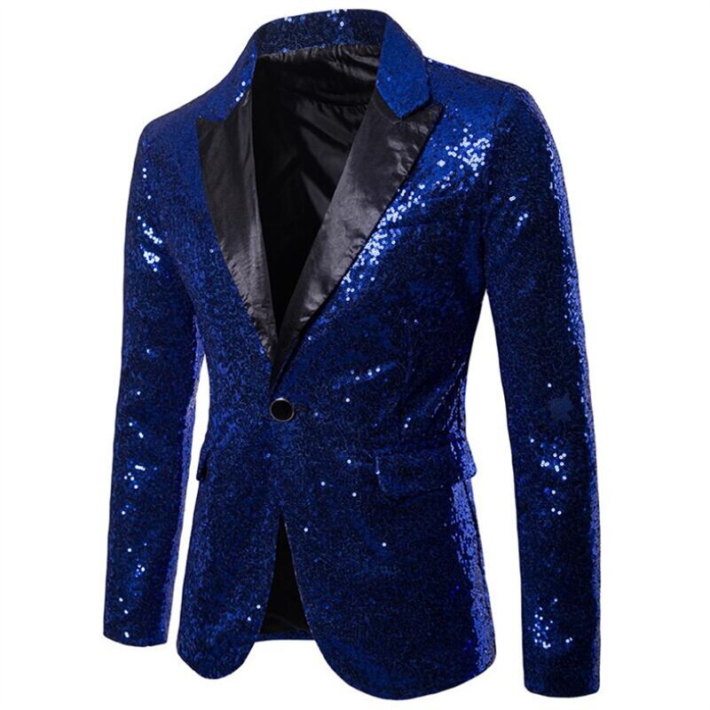 Mens Suit Jacket Blazers Performance Sequin Gold Stage Wine Party Men's Dress Host Social Top 2022 Spring Clothes