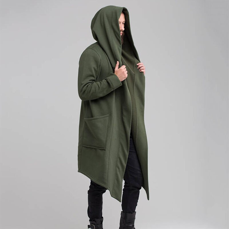 Fashion Hoodie Mens Womens Warm Hooded Solid Coat Jacket Spring Autumn Cardigan Burning Man Costume Oversize