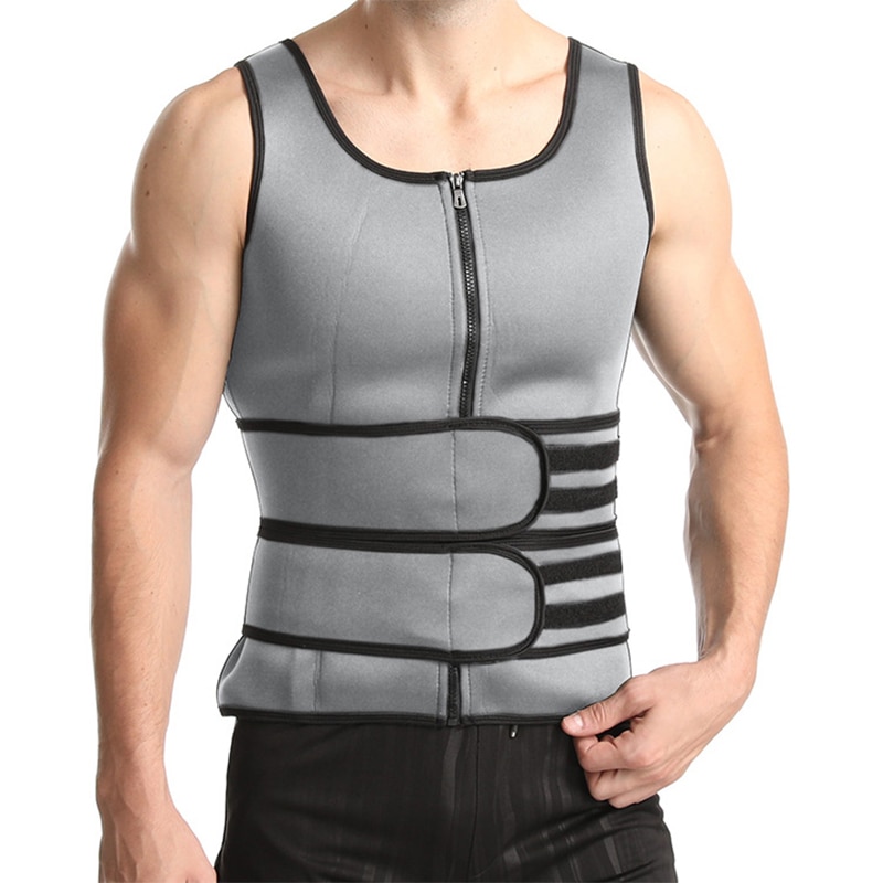 New Men Body Shaper Waist Trainer Belt Abdomen Shapewear Sauna Suit Slimming Underwear Reinforced Sweat Vest Rubber Corset