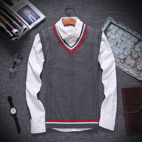 Mens Slim Fit Sweater Vest For Fall 2022 Fashion Trends Clothing Knitted Sleeveless Pullover Vintage Twist Pattern V Neck Jumper