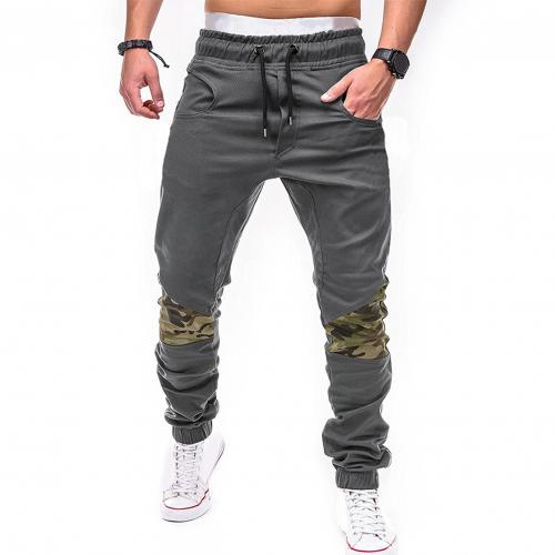 Men Casual Joggers Pants Thin Cargo Sweatpants Camouflage Patchwork Skinny Drawstring Ankle Tied Sports Trousers Hip Hop