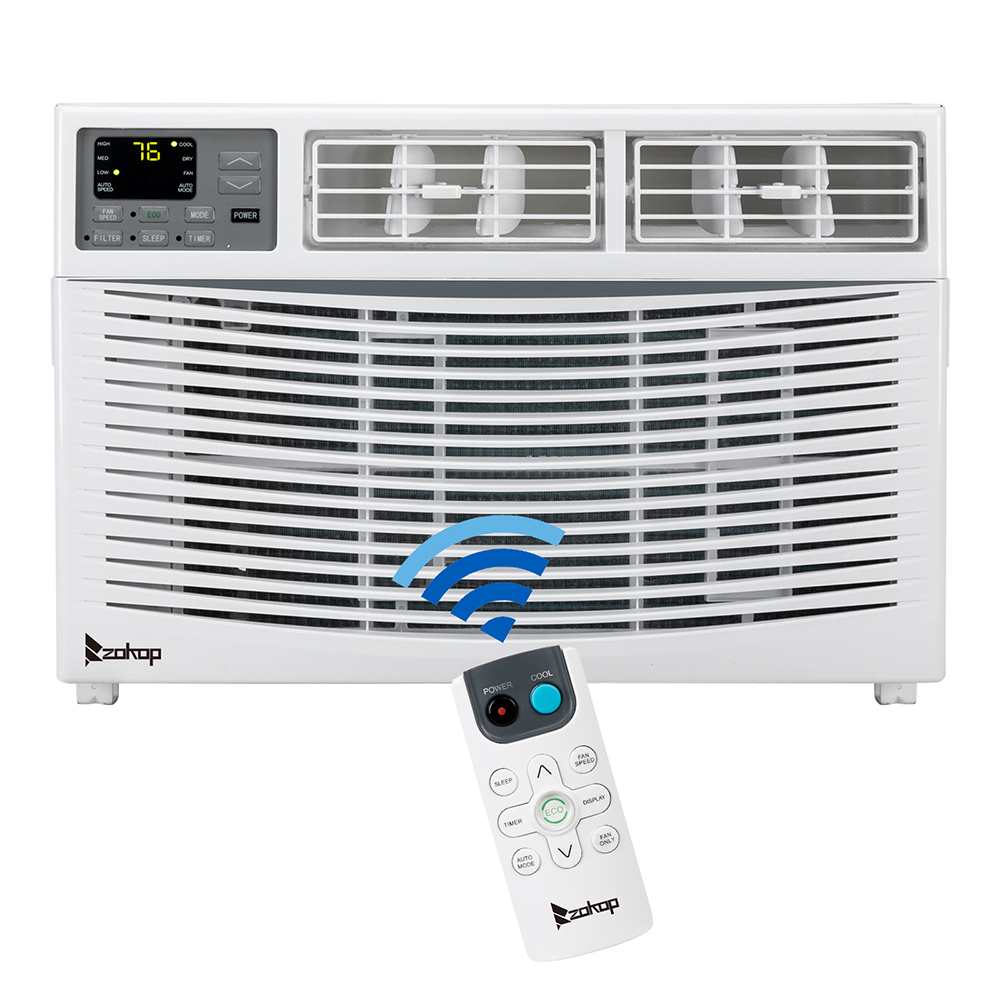 ZOKOP 12000BTU WAC-12000 110V 1250W Air Conditioner White ABS Window Type Refrigeration/Energy Saving/Fan/Dehumidification Portable All-in-One