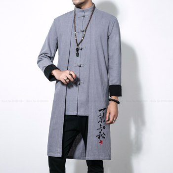 亚洲传统上衣男士中式刺绣夹克2022秋季棉麻长袍女式禅汉服唐装外套