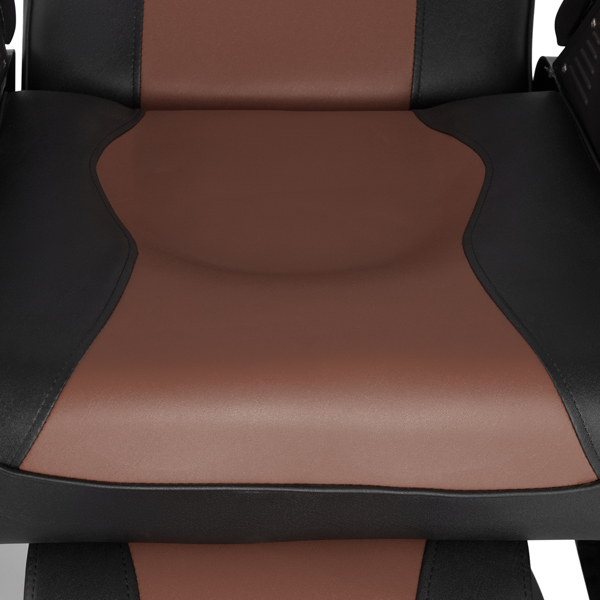 PVC皮套 ABS扶手壳 圆盘带搁脚 可放倒 理发椅 300.00lbs 黑棕色 HZ8702C N001-27