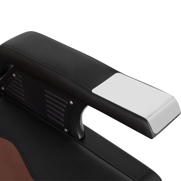 PVC皮套 ABS扶手壳 圆盘带搁脚 可放倒 理发椅 300.00lbs 黑棕色 HZ8702C N001-34
