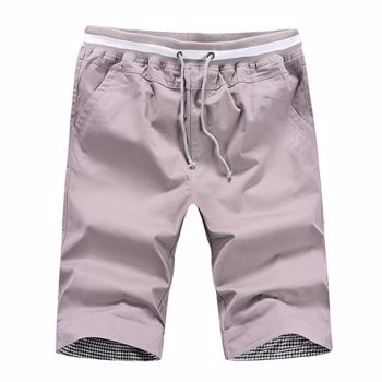 新款Summer Style男式棉质休闲短裤实心及膝男式百慕大海滩ABZ392