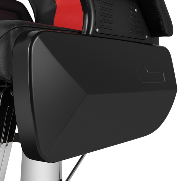 PVC皮套 ABS扶手壳 圆盘带搁脚 可放倒 理发椅 300.00lbs 红黑色 HZ8702C N002-18