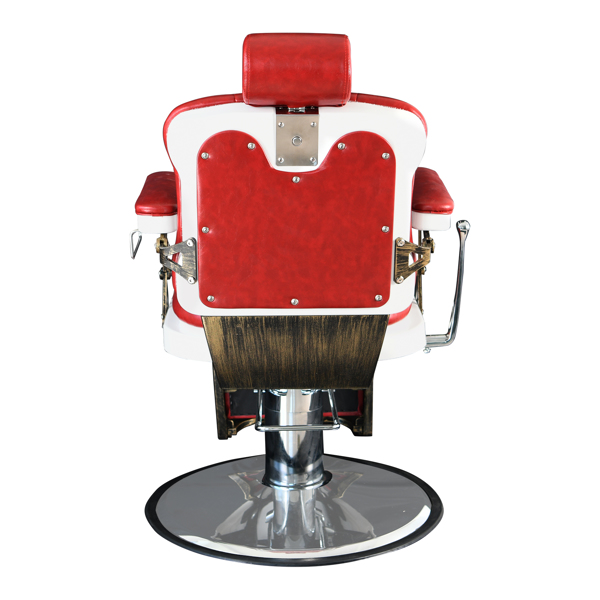 PVC皮套  ABS扶手壳 圆盘 特大泵 可放倒 理发椅 300lbs 红色 HZ8753 N001-22