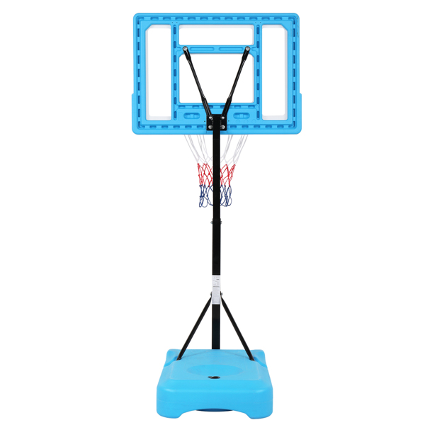 PVC透明板 篮框可调节115-135cm 篮球架 泳池边 最大适用7#球 N002 蓝色 LX-B064S-4