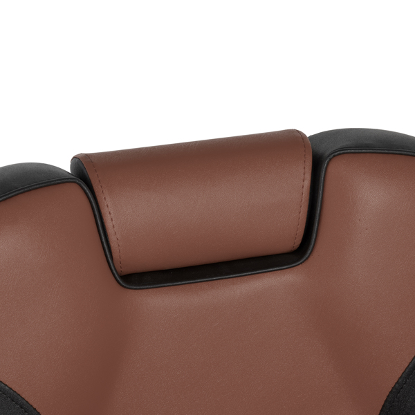 PVC皮套 ABS扶手壳 圆盘带搁脚 可放倒 理发椅 300.00lbs 黑棕色 HZ8702C N001-44