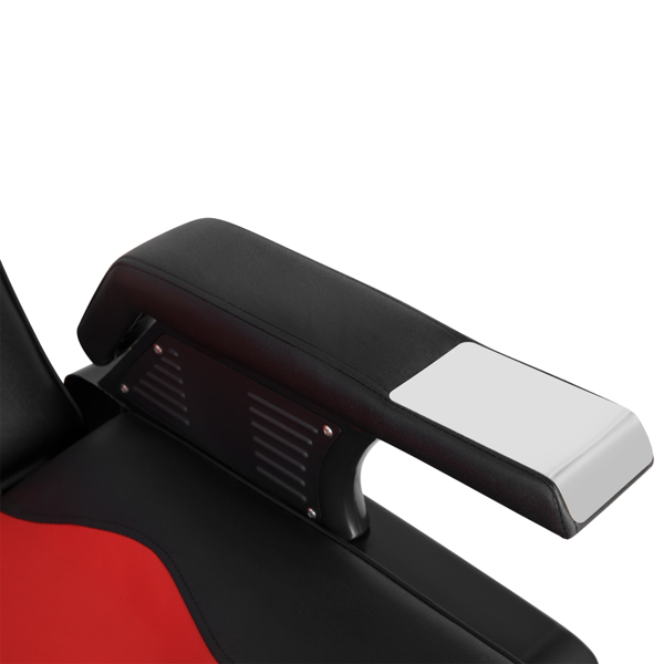 PVC皮套 ABS扶手壳 圆盘带搁脚 可放倒 理发椅 300.00lbs 红黑色 HZ8702C N002-32
