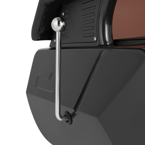 PVC皮套 ABS扶手壳 圆盘带搁脚 可放倒 理发椅 300.00lbs 黑棕色 HZ8702C N001-38