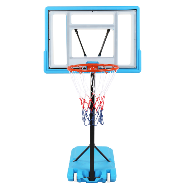 PVC透明板 篮框可调节115-135cm 篮球架 泳池边 最大适用7#球 N002 蓝色 LX-B064S-28