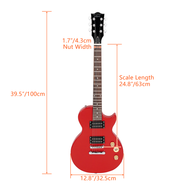 【AM不售卖】Glarry GLP101 双线圈拾音器 玫瑰木指板 GLP电吉他 红色-3