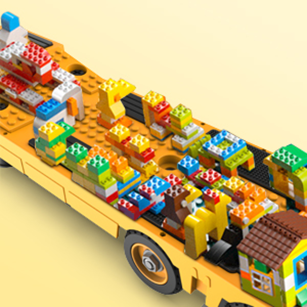 拼装惯性车模型运输车玩具-5