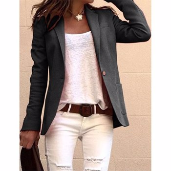 秋季热销女式优雅商务OL外套修身套装时尚纯色长袖夹克D88