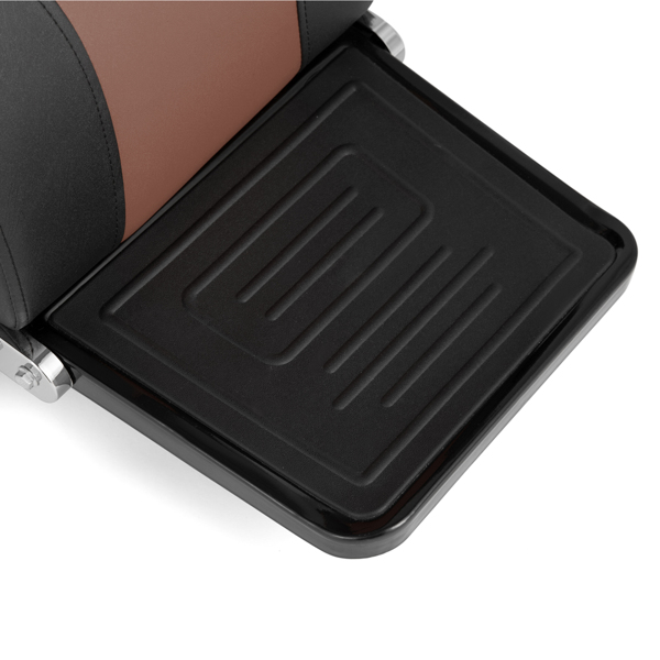 PVC皮套 ABS扶手壳 圆盘带搁脚 可放倒 理发椅 300.00lbs 黑棕色 HZ8702C N001-21