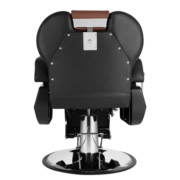 PVC皮套 ABS扶手壳 圆盘带搁脚 可放倒 理发椅 300.00lbs 黑棕色 HZ8702C N001-24