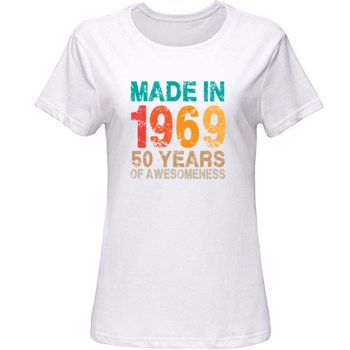 1969年制造的50岁超赞T恤酷炫男式T恤女式HOMME衣服男式T恤圆领嘻哈