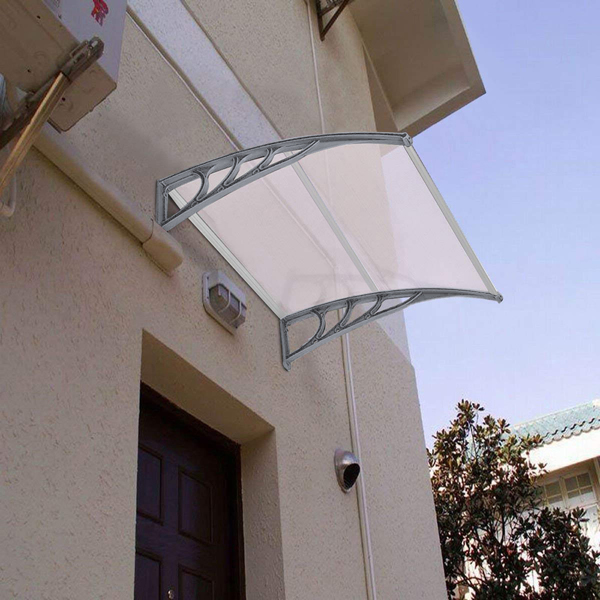 100*96cm 透明板灰色支架 雨篷 塑料支架 阳光板 前后铝条-21