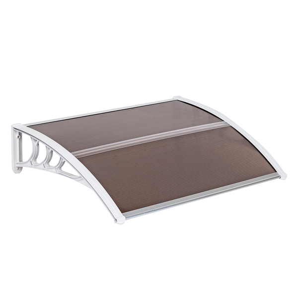 100*80cm 棕色板白色支架 雨篷 塑料支架 阳光板 前后铝条-1