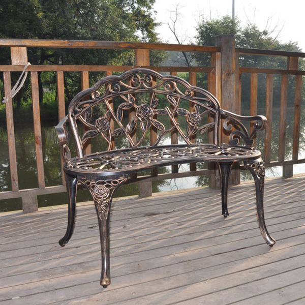  38.5in 玫瑰花型 古铜色 铝长椅 欧洲 N001-6