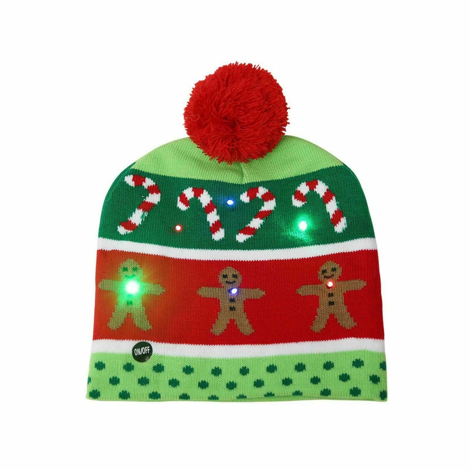 Headphones Unisex LED Beanie Hat Warm Knitted Cap with Light