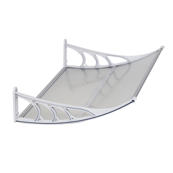 100*80cm 透明板白色支架 雨篷 塑料支架 阳光板 前后铝条-19